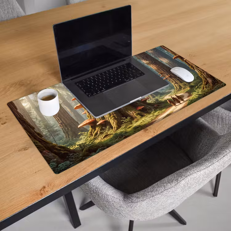 Desk Mat - Forest - Trees - Nature - Bos - Bomen - Natuur Muismat XXL klein