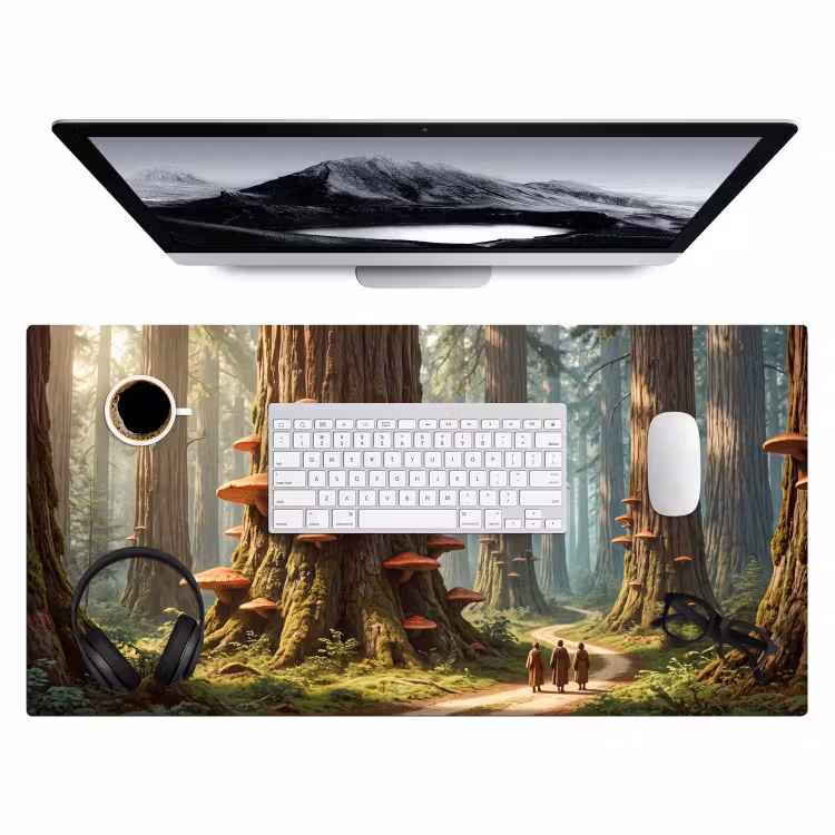 Desk Mat - Forest - Trees - Nature - Bos - Bomen - Natuur Muismat XXL klein