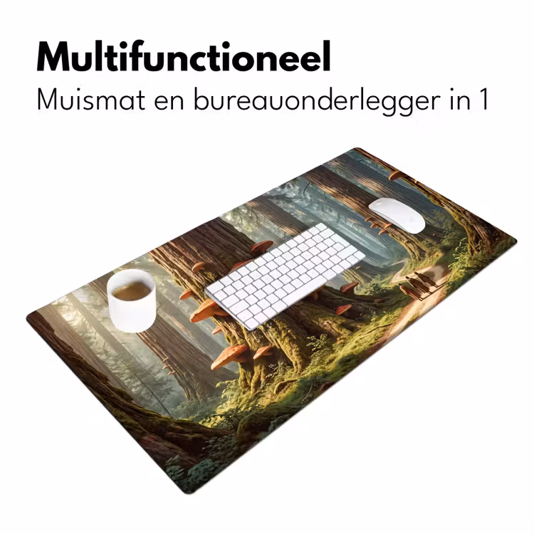 Desk Mat - Forest - Trees - Nature - Bos - Bomen - Natuur Muismat XXL klein