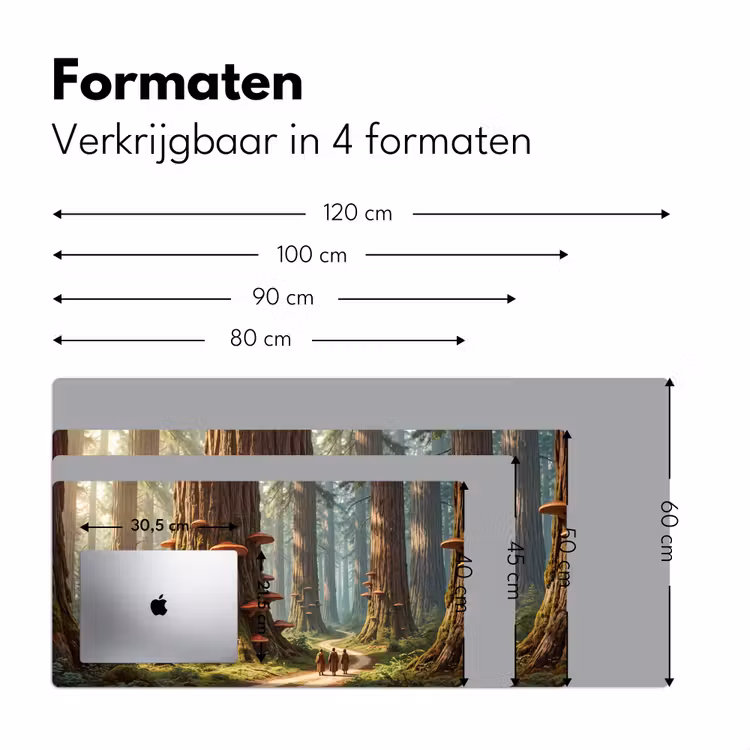 Desk Mat - Forest - Trees - Nature - Bos - Bomen - Natuur Muismat XXL klein