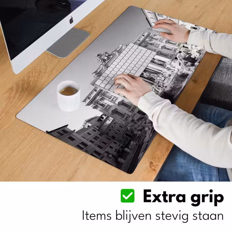 Fontein - Beelden - Architectuur - Zwart-wit Muismat XXL klein -sfeer3
