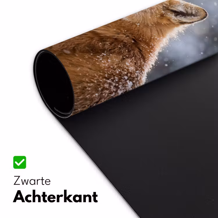 Vos - Sneeuwval - Portret - Winter - Sfeervol Muismat XXL klein -sfeer2