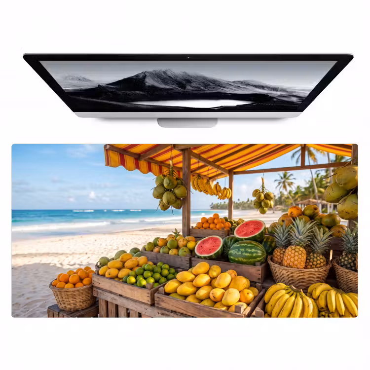 Desk Mat - Fruit - Beach - Tropical - Fruit - Strand - Tropisch Muismat XXL klein