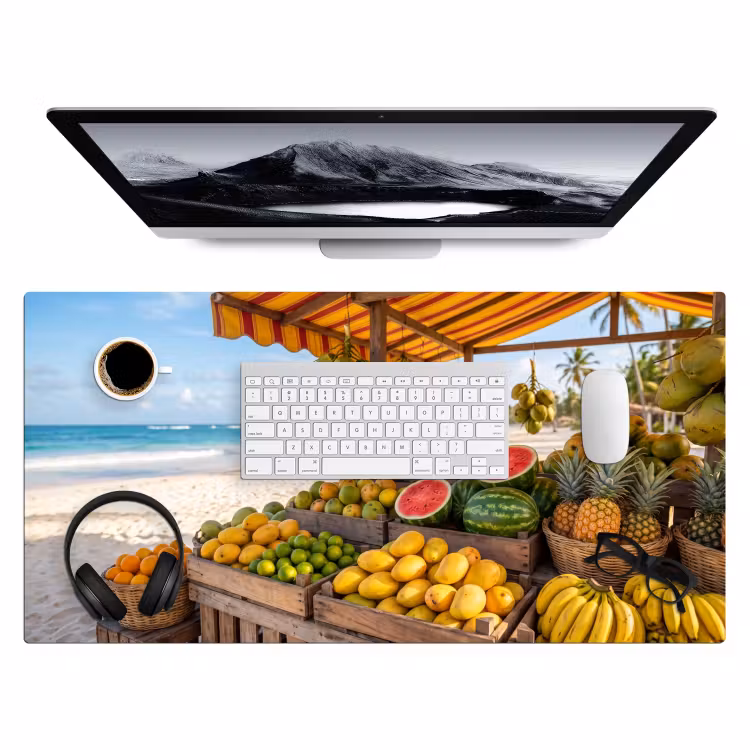 Desk Mat - Fruit - Beach - Tropical - Fruit - Strand - Tropisch Muismat XXL klein