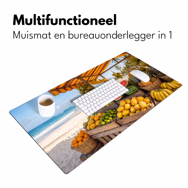 Desk Mat - Fruit - Beach - Tropical - Fruit - Strand - Tropisch Muismat XXL klein
