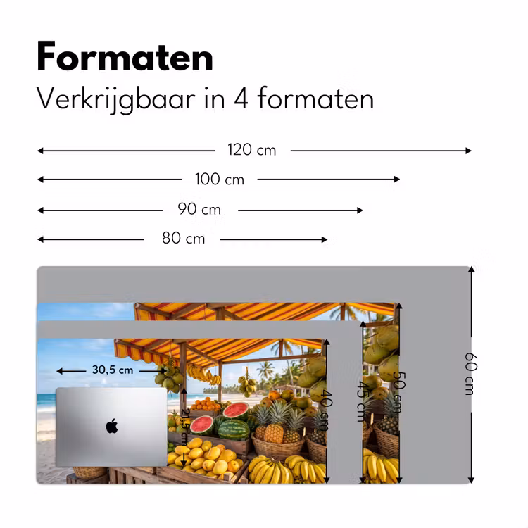 Desk Mat - Fruit - Beach - Tropical - Fruit - Strand - Tropisch Muismat XXL klein
