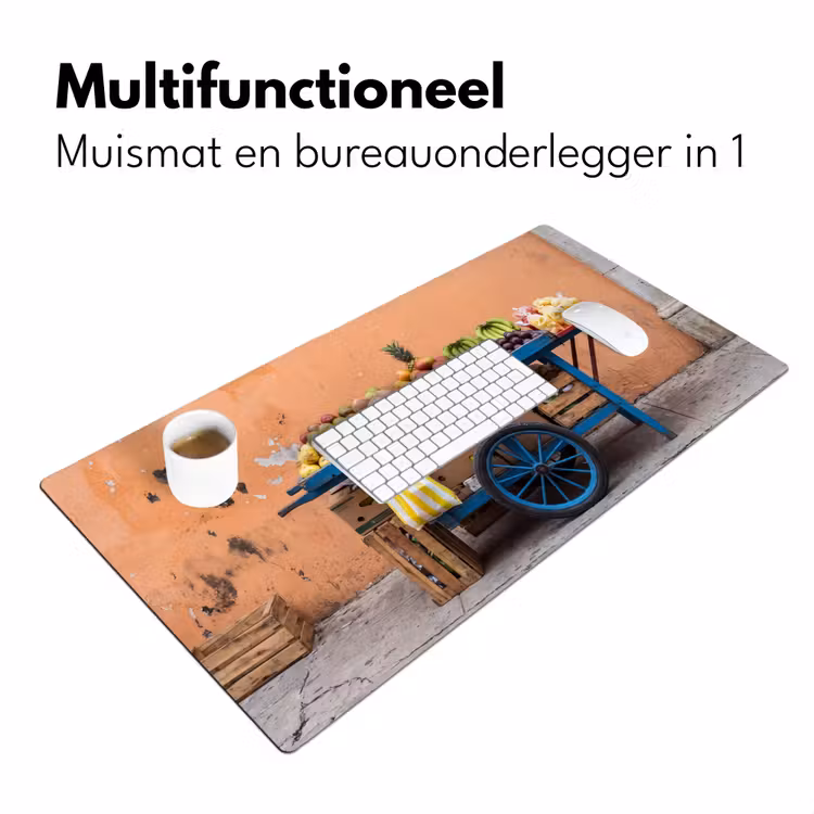 Desk Mat - Fruit - Cart - Street - Fruit - Kar - Straat Muismat XXL klein