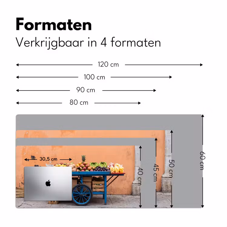 Desk Mat - Fruit - Cart - Street - Fruit - Kar - Straat Muismat XXL klein