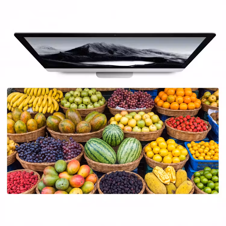 Desk Mat - Fruit - Market - Colorful - Fruit - Markt - Kleurrijk Muismat XXL klein