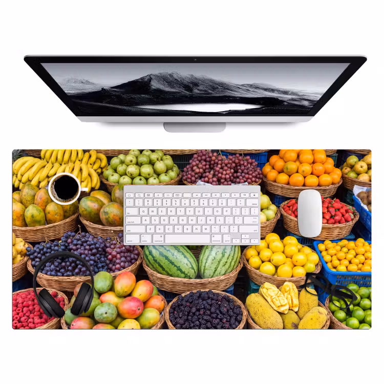 Desk Mat - Fruit - Market - Colorful - Fruit - Markt - Kleurrijk Muismat XXL klein