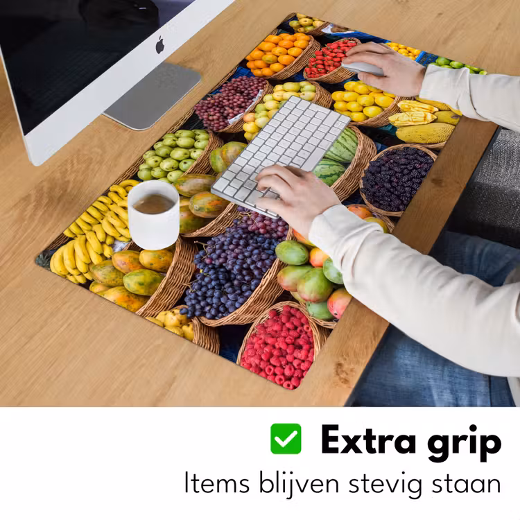 Desk Mat - Fruit - Market - Colorful - Fruit - Markt - Kleurrijk Muismat XXL klein
