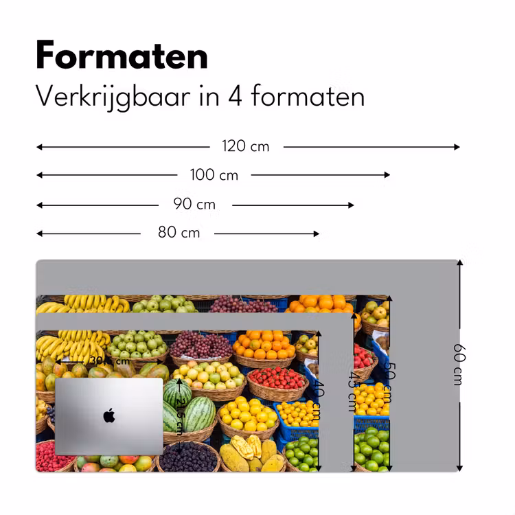 Desk Mat - Fruit - Market - Colorful - Fruit - Markt - Kleurrijk Muismat XXL klein