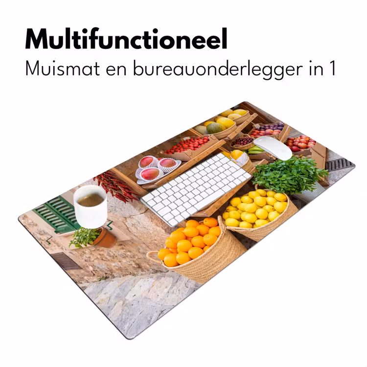 Desk Mat - Fruit - Market - Fresh - Fruit - Markt - Vers Muismat XXL klein