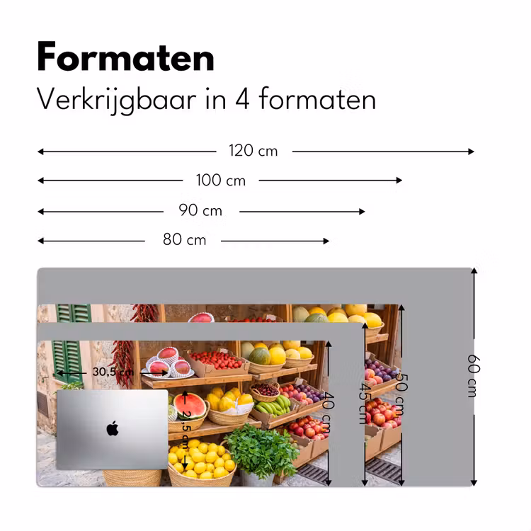Desk Mat - Fruit - Market - Fresh - Fruit - Markt - Vers Muismat XXL klein