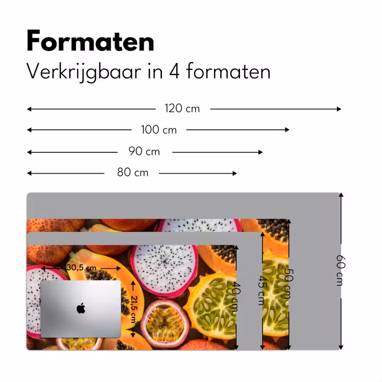 Fruit - Geopend - Tropisch - Eten - Kleurrijk Muismat XXL klein -sfeer5