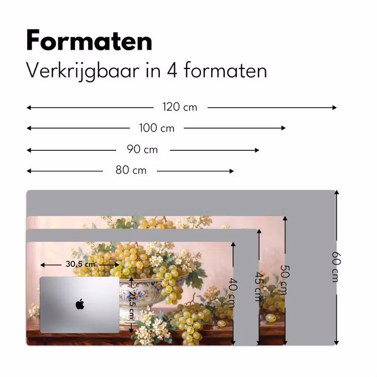Desk Mat - Fruit - Still Life - Classic - Fruit - Stilleven - Klassiek Muismat XXL klein
