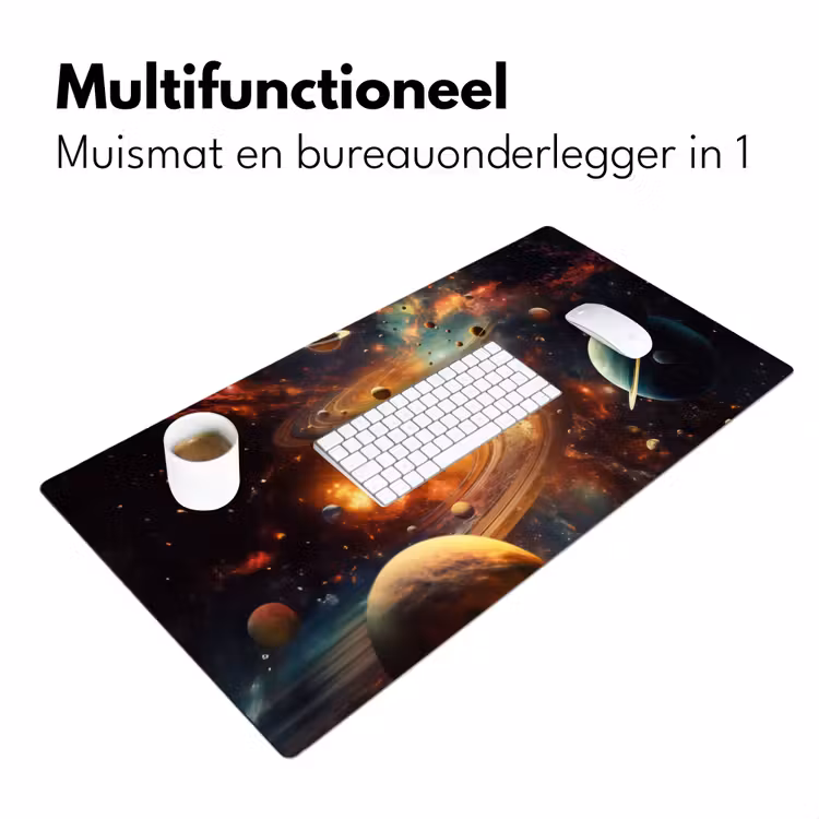 melkweg-ruimte-neon-planeten Muismat XXL klein -sfeer4