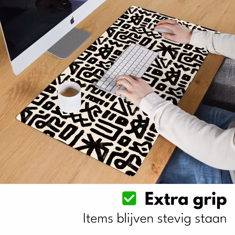 Geometrisch - Figuren - Zwart Muismat XXL klein 681 -sfeer3