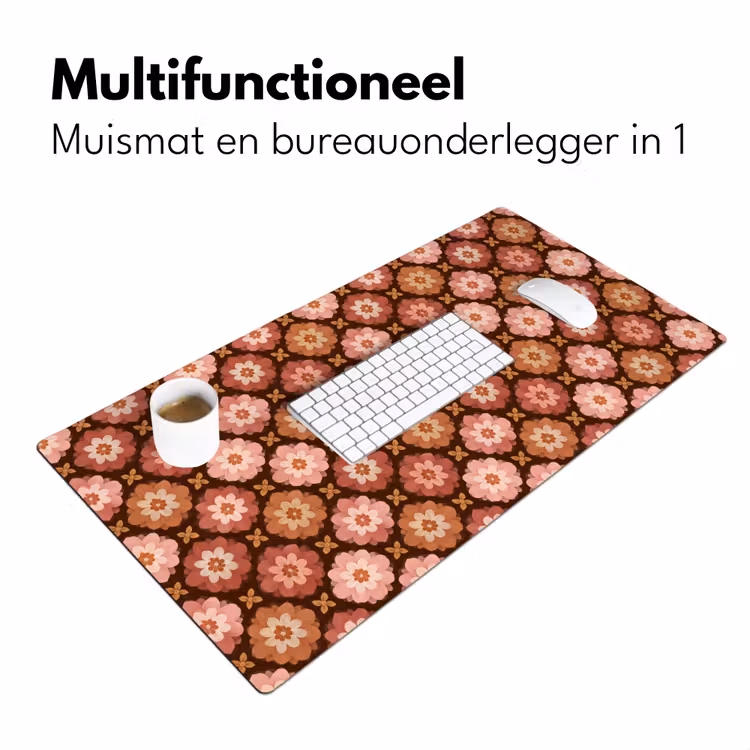 Geometrisch - Bloemen - Kleurrijk Muismat XXL klein 681 -sfeer4