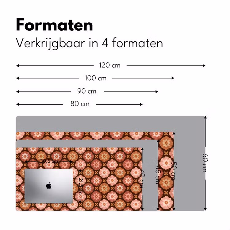 Geometrisch - Bloemen - Kleurrijk Muismat XXL klein 681 -sfeer5
