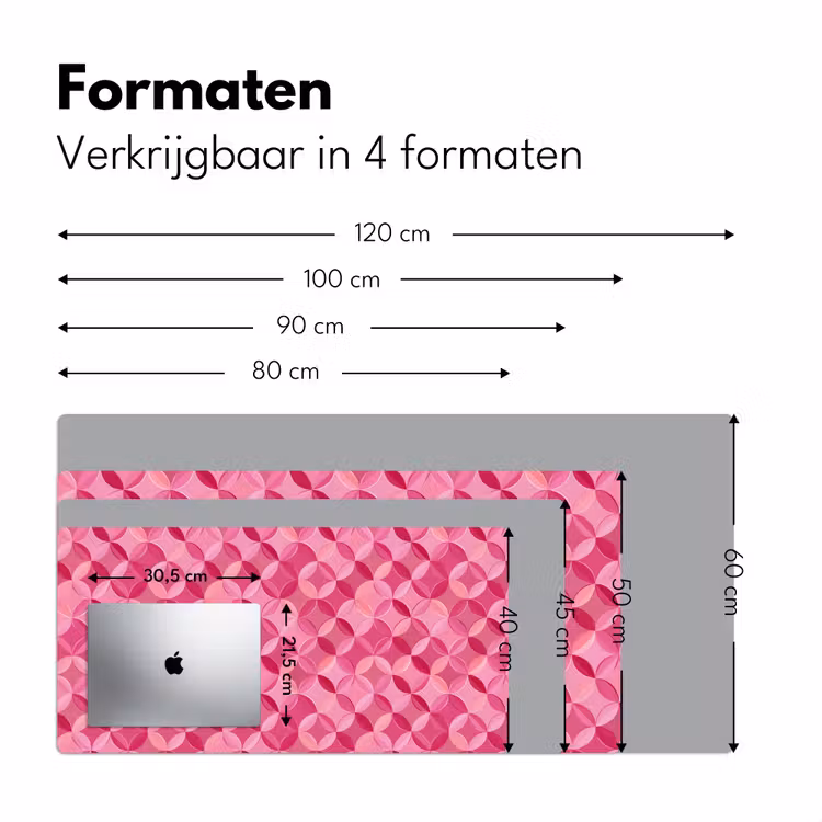 Geometrisch - Mozaïek - Modern - Roze Muismat XXL klein 681 -sfeer5