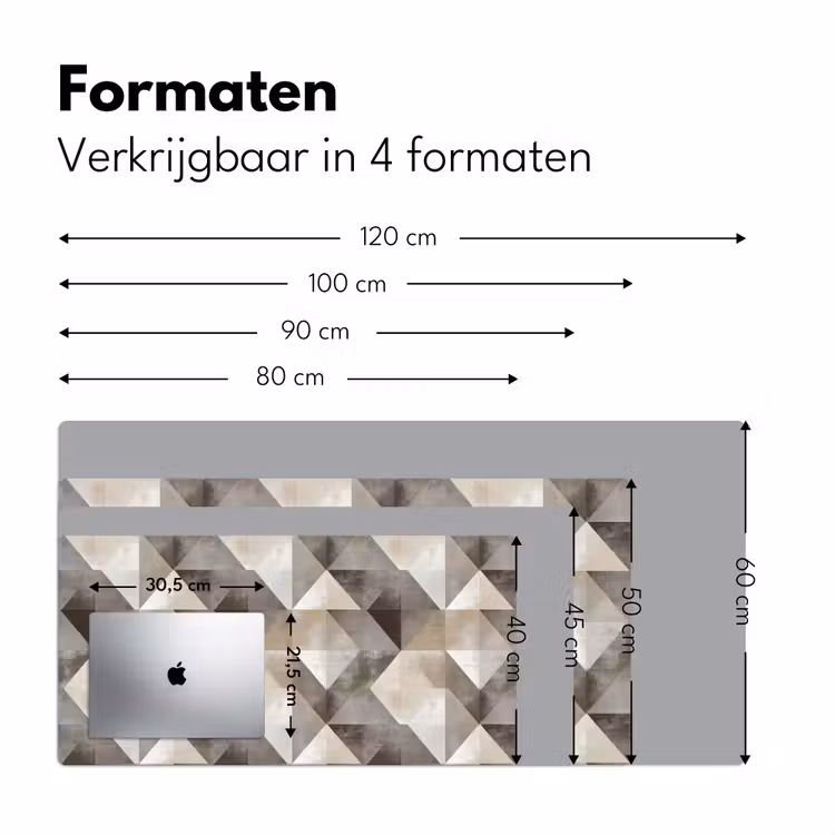 Geometrisch - Motief - Aardetinten Muismat XXL klein 681 -sfeer5