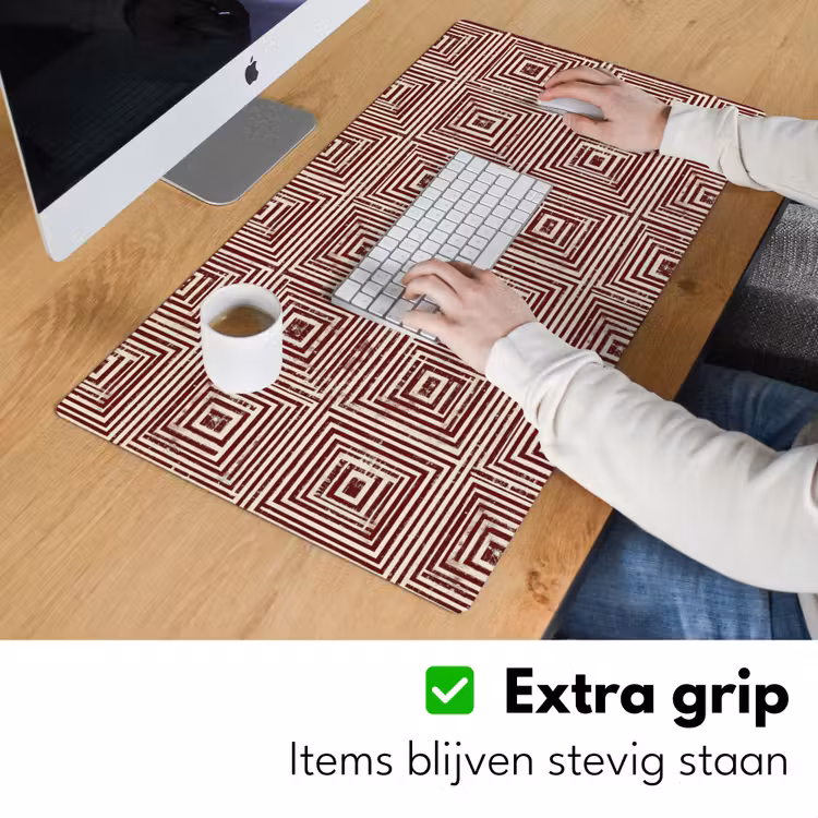 Geometrisch - Patroon - Rood Muismat XXL klein 681 -sfeer3