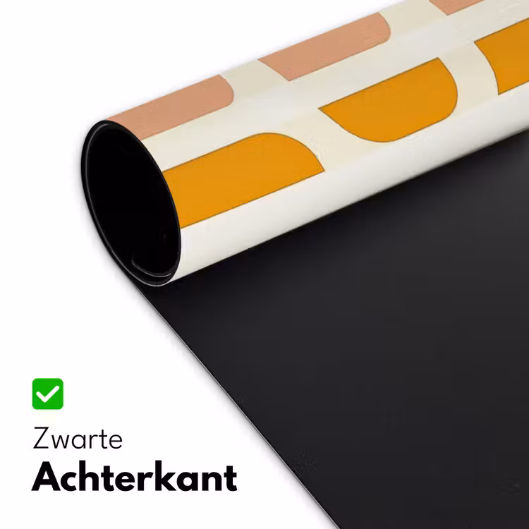 Geometrisch - Patroon - Geel - Roze Muismat XXL klein 681 -sfeer2