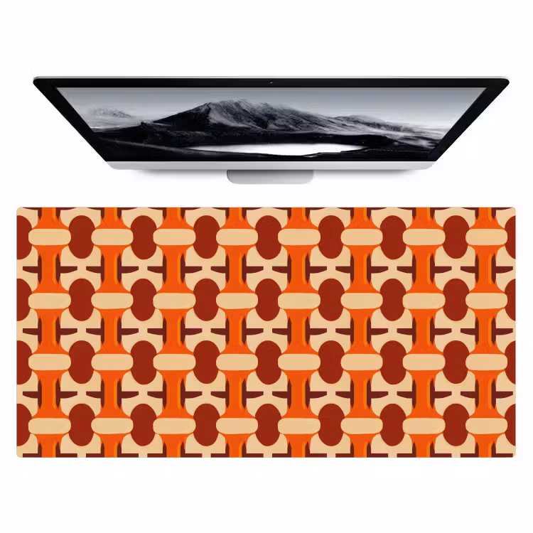 Geometrisch - Retro - Oranje Muismat XXL klein 681 -zzz3d