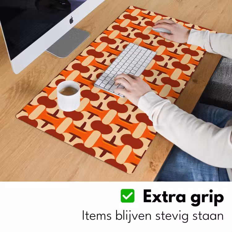 Geometrisch - Retro - Oranje Muismat XXL klein 681 -sfeer3