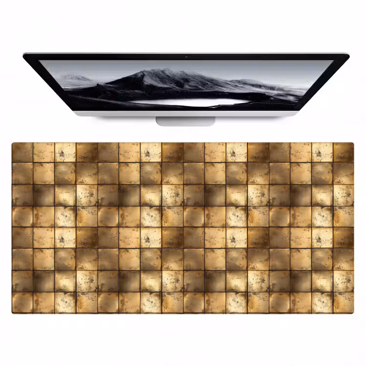 Geometrisch - Tegels - Goud Muismat XXL klein 681 -zzz3d