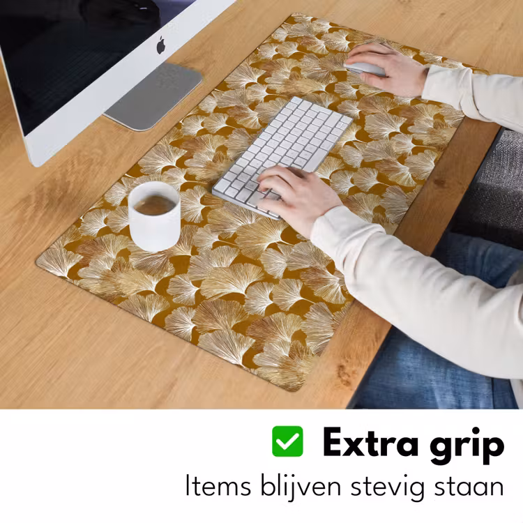 Ginkgo - Bladeren - Goud Muismat XXL klein 681 -sfeer3