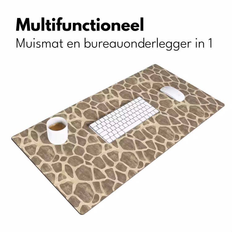Giraf - Patroon - Beige - Bruin Muismat XXL klein 681 -sfeer4