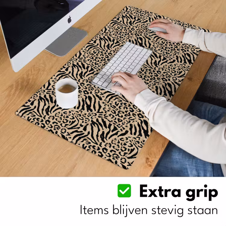 Giraf - Zebra - Motief - Bruin Muismat XXL klein 681 -sfeer3