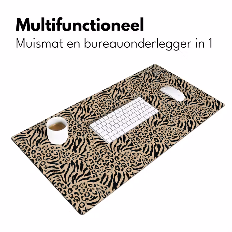 Giraf - Zebra - Motief - Bruin Muismat XXL klein 681 -sfeer4