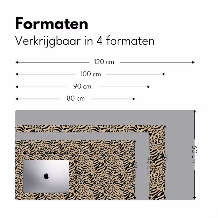 Giraf - Zebra - Motief - Bruin Muismat XXL klein 681 -sfeer5
