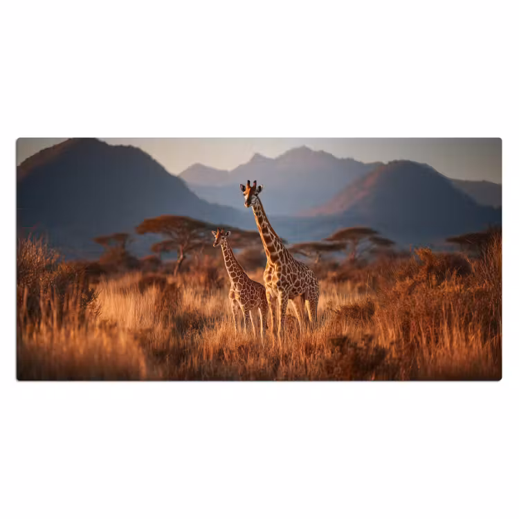 Giraffen - Hoog gras - Acaciabomen Muismat XXL klein -3d_leeg