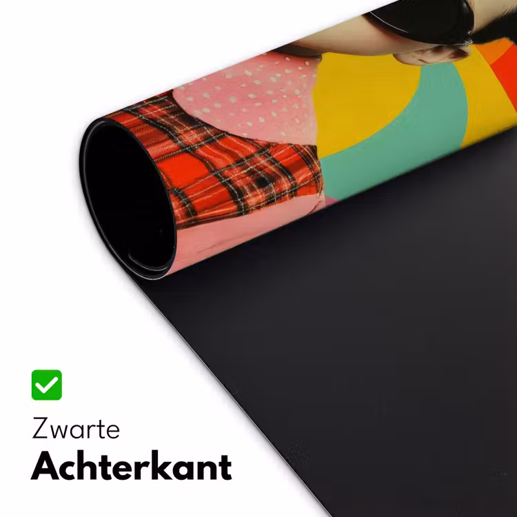 Meisje - Zonnebril - Kat - Retro Muismat XXL klein -sfeer2