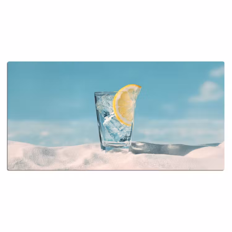 Glas - ijsblokjes - Citroen Muismat XXL klein -3d_leeg