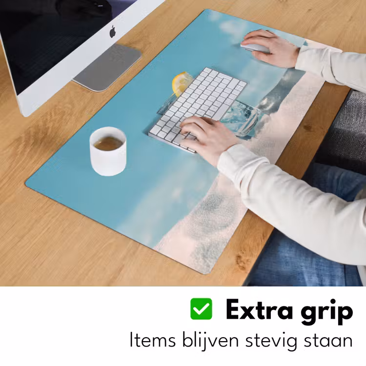 Glas - ijsblokjes - Citroen Muismat XXL klein -sfeer3