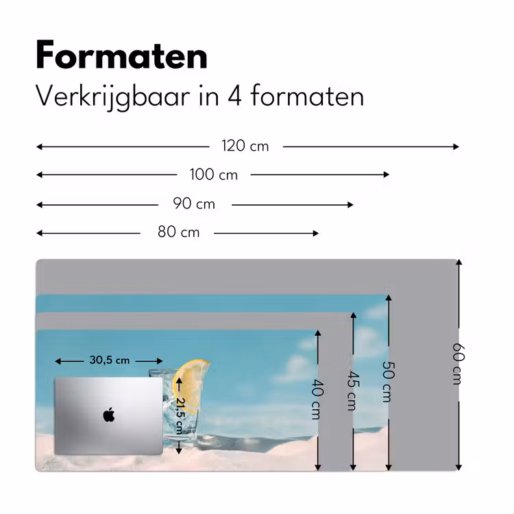 Glas - ijsblokjes - Citroen Muismat XXL klein -sfeer5