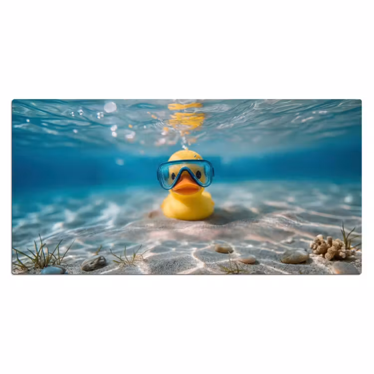 Duikbril - Eend - Water Muismat XXL klein -3d_leeg