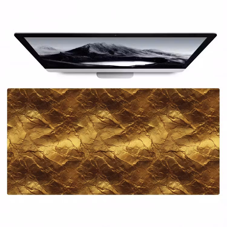 Bladgoud - Textuur  - Goud Muismat XXL klein 681 -zzz3d