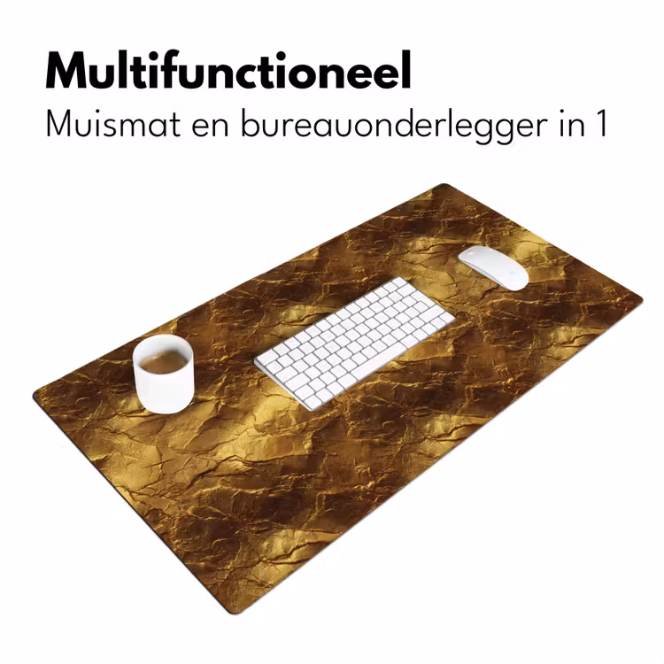 Bladgoud - Textuur  - Goud Muismat XXL klein 681 -sfeer4