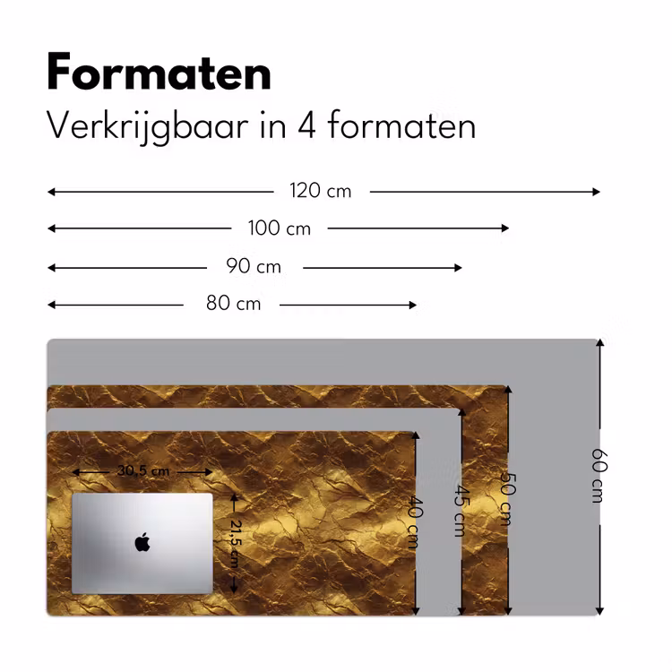 Bladgoud - Textuur  - Goud Muismat XXL klein 681 -sfeer5