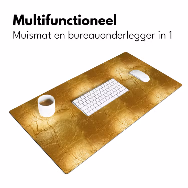 Bladgoud - Vintage - Textuur - Warm Goud Muismat XXL klein 681 -sfeer4