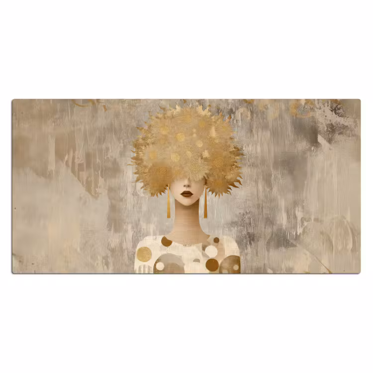 Goud - Portret - Vrouw Muismat XXL klein -3d_leeg
