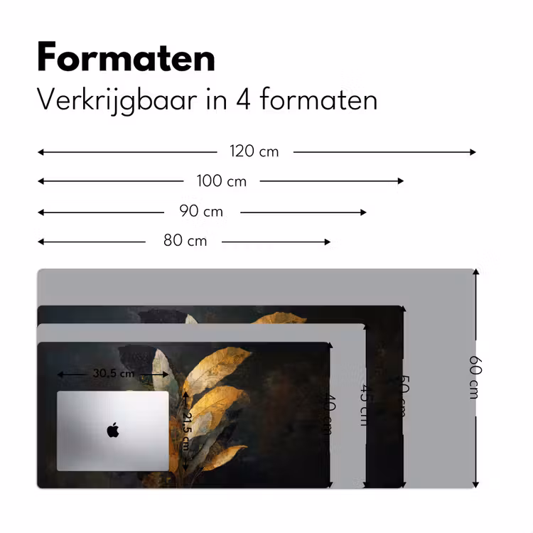 Gouden Bladcompositie – Botanische Luxe Muismat XXL klein -sfeer5