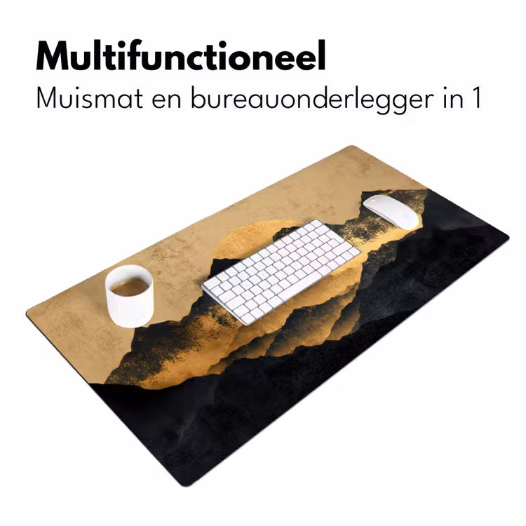 Gouden Bergen bij Maanlicht Muismat XXL klein -sfeer4