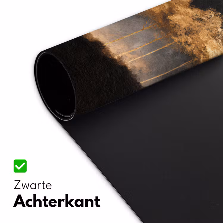 Gouden Bomen in Mistig Landschap Muismat XXL klein -sfeer2
